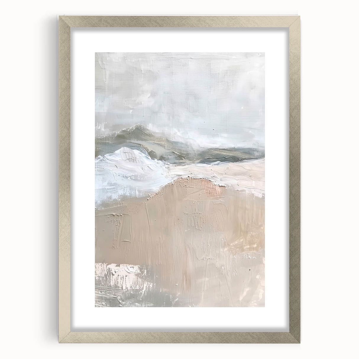 Serene Landscape Wall Art - Neutral Abstract Dining Room Canvas
