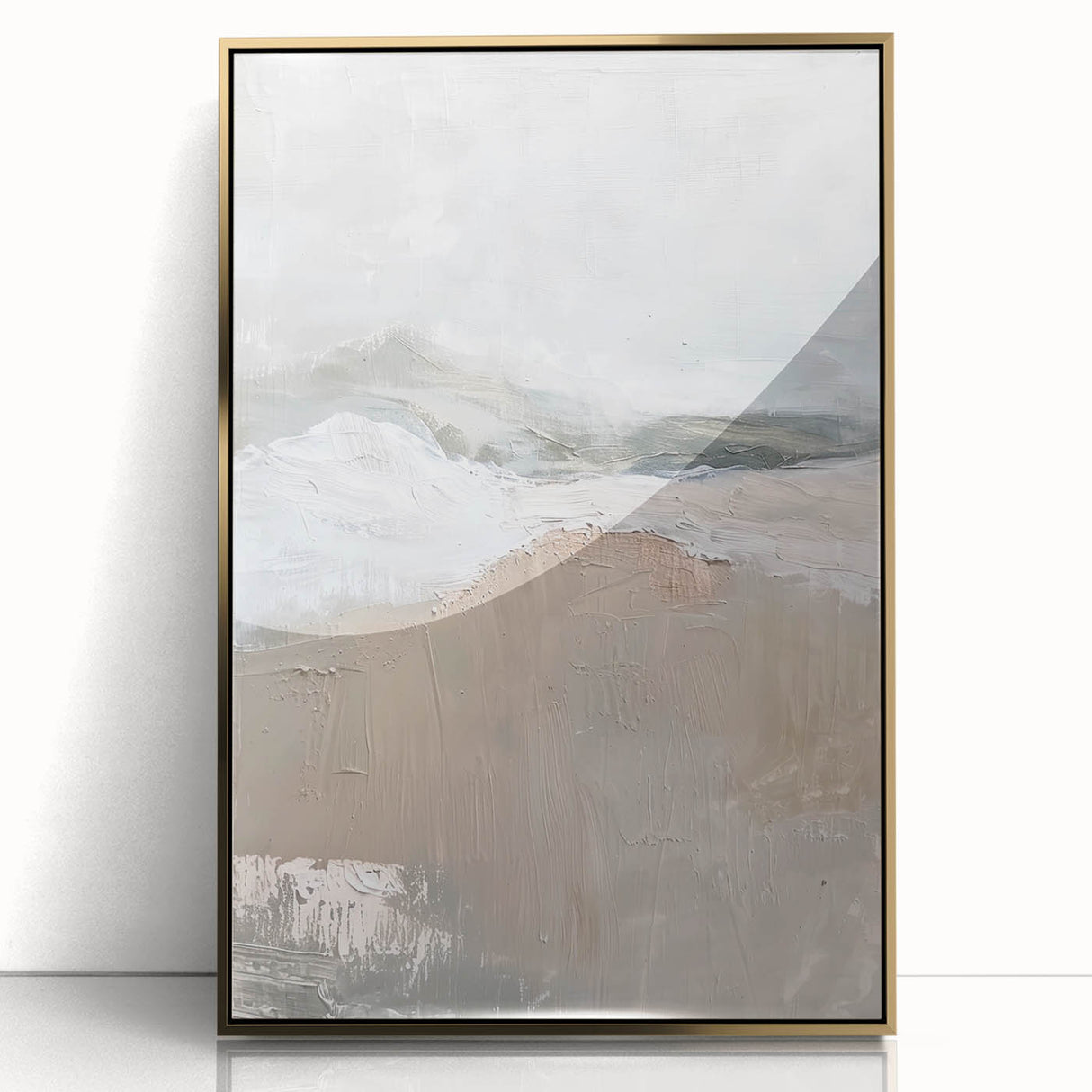 Serene Landscape Wall Art - Neutral Abstract Dining Room Canvas
