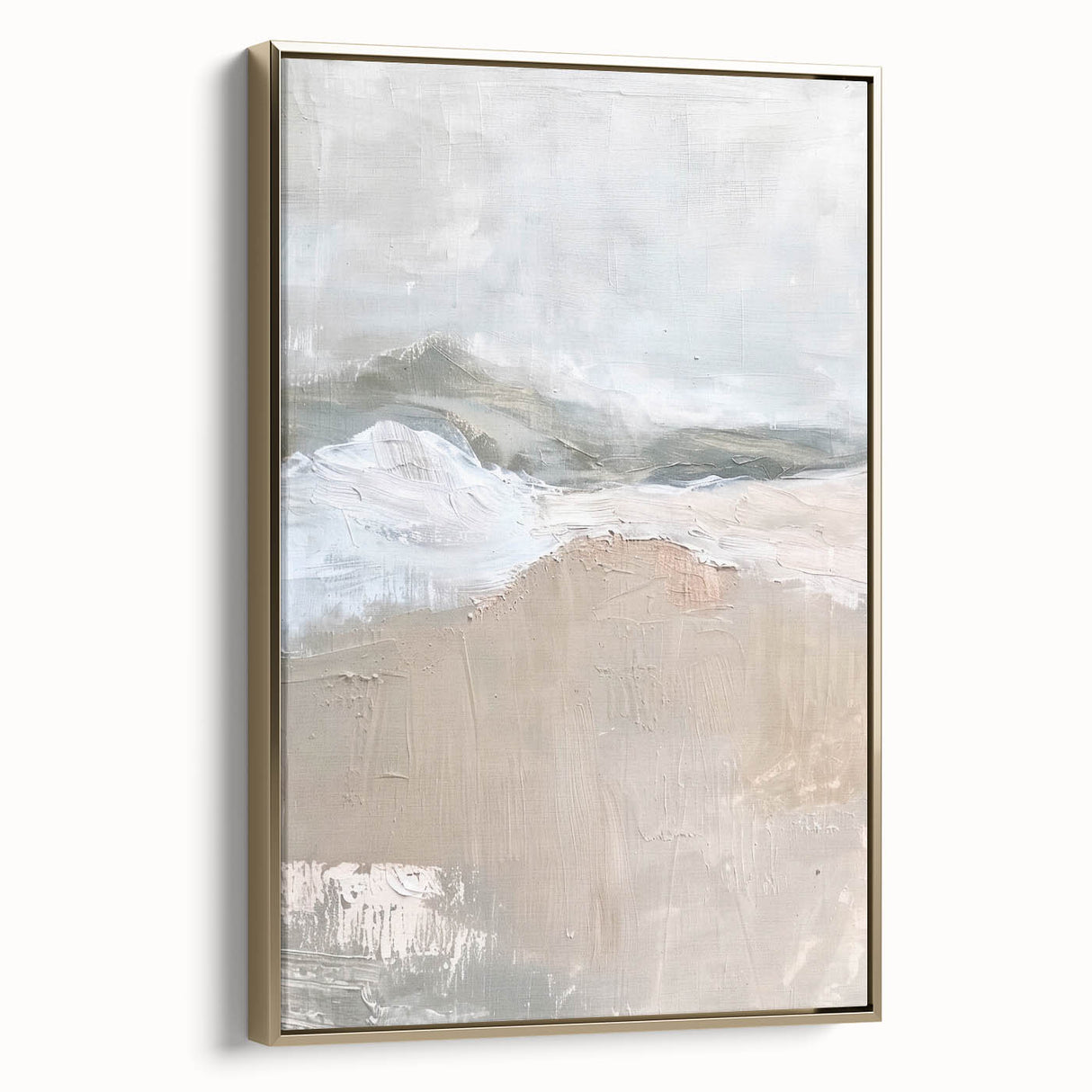 Serene Landscape Wall Art - Neutral Abstract Dining Room Canvas