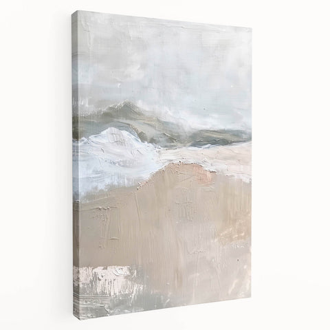 Serene Landscape Wall Art - Neutral Abstract Dining Room Canvas