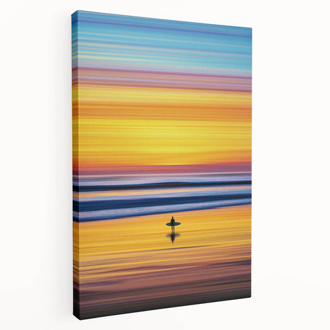 Surfer at Sunset Office Wall Art – Vibrant Modern Office Décor