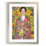 Abstract figurative silver frame art print featuring intricate designs and a matte finish, ideal for modern decor. Perfect for enhancing home aesthetics and gallery displays.