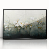Framed abstract floral wall art in black acrylic, showcasing vibrant colors and intricate designs, perfect for modern home decor. Ideal for enhancing living spaces or offices with artistic flair.