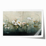 Abstract floral wall art print showcasing vibrant colors and intricate designs, ideal for modern home decor. Perfectly rolled for easy framing and display.