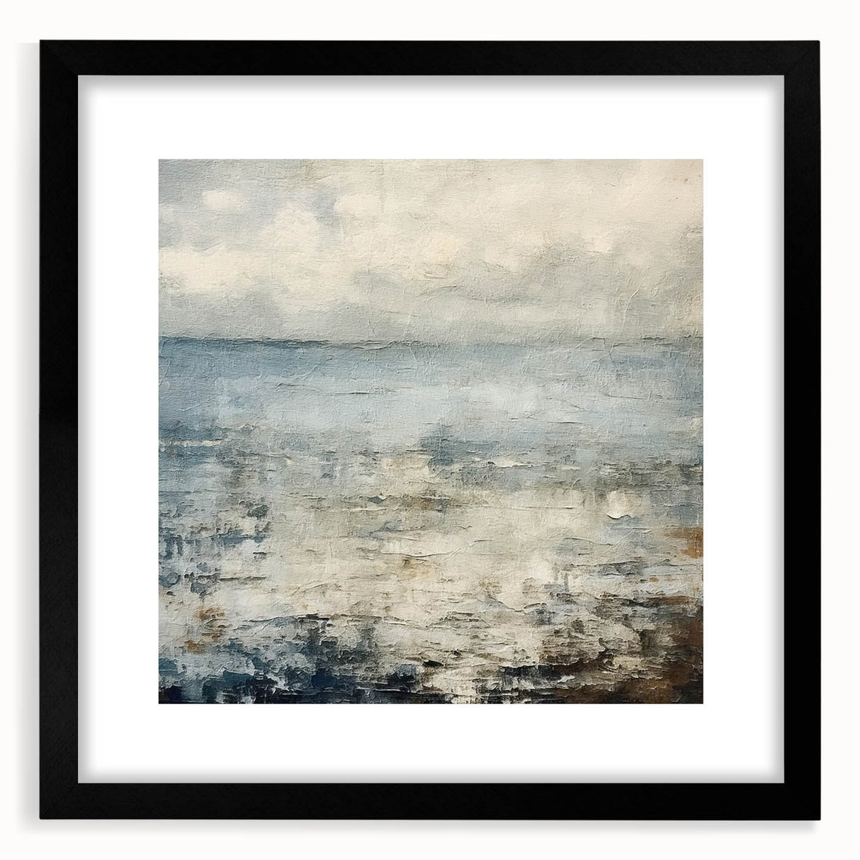 Contemporary Landscape Print - Soft Misty Waters Abstract Wall Art