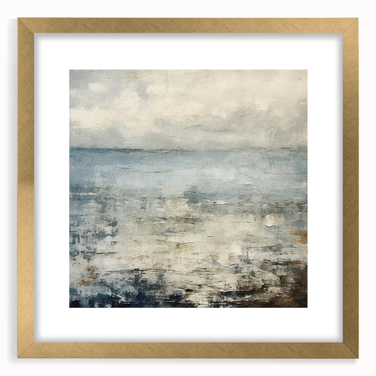 Contemporary Landscape Print - Soft Misty Waters Abstract Wall Art