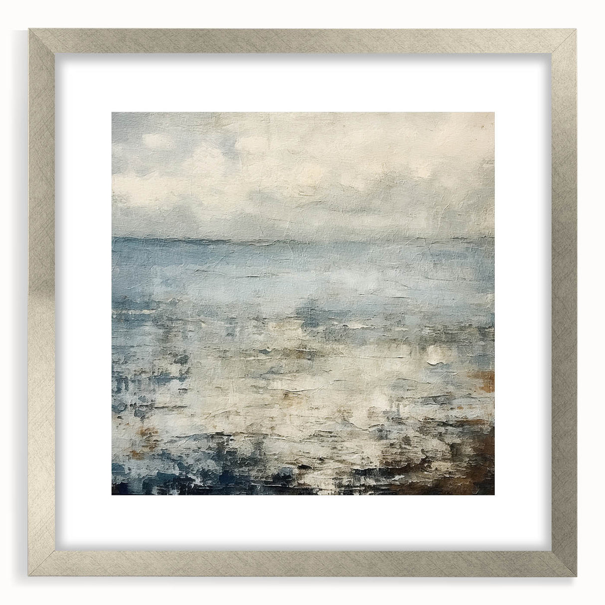 Contemporary Landscape Print - Soft Misty Waters Abstract Wall Art