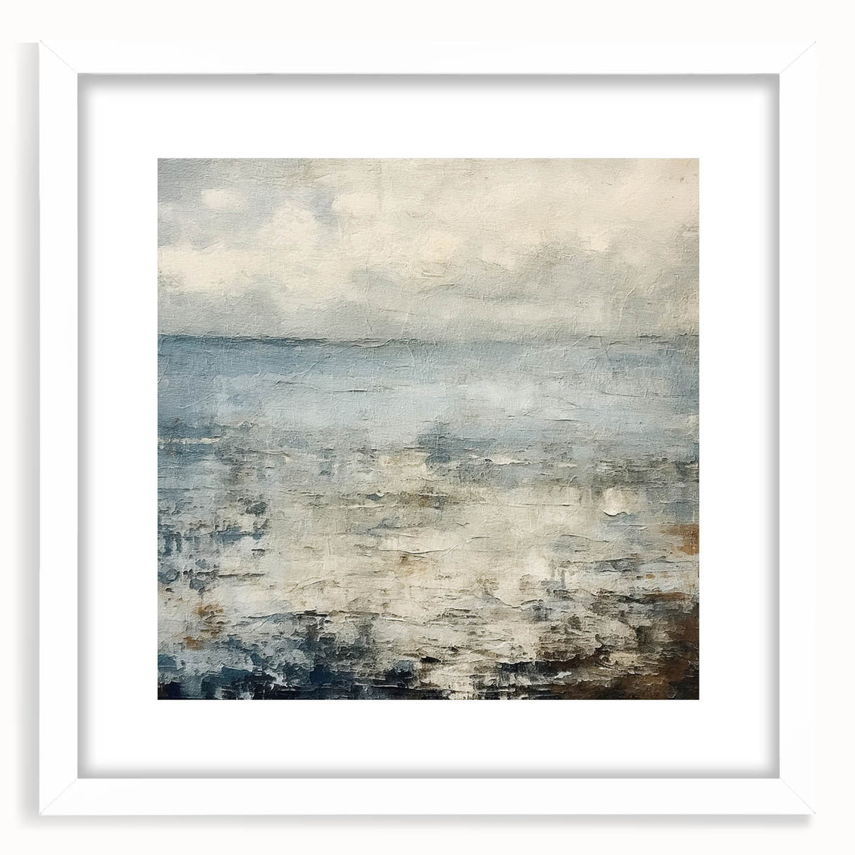 Contemporary Landscape Print - Soft Misty Waters Abstract Wall Art