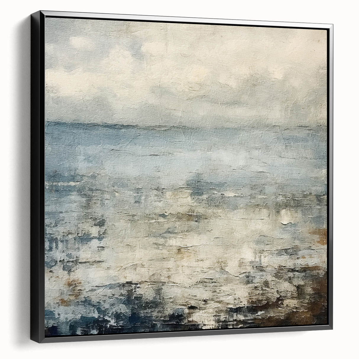 Contemporary Landscape Print - Soft Misty Waters Abstract Wall Art