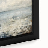 Abstract landscape wall art featuring vibrant colors of blue, orange, and green, elegantly framed for modern decor, perfect for enhancing living spaces.