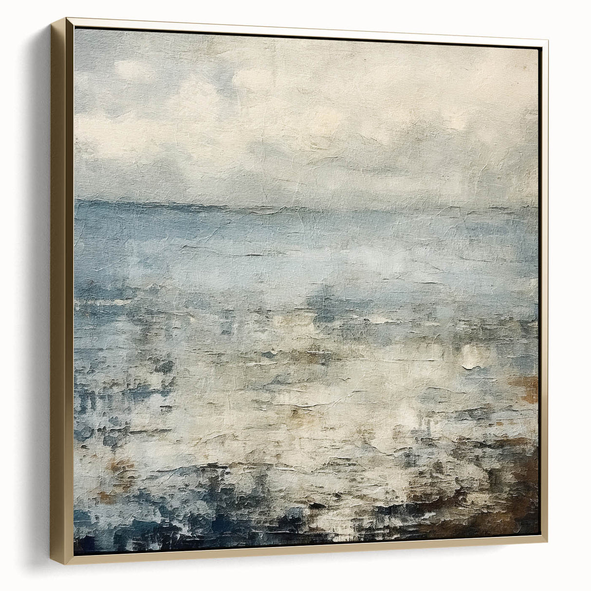 Contemporary Landscape Print - Soft Misty Waters Abstract Wall Art