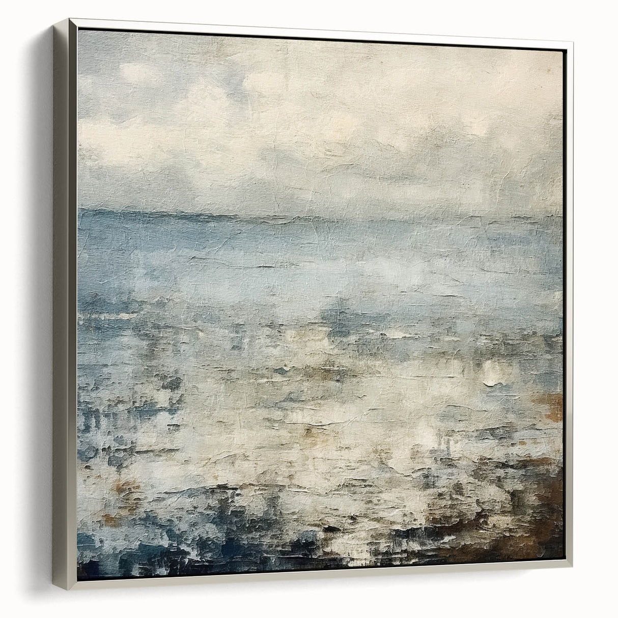 Contemporary Landscape Print - Soft Misty Waters Abstract Wall Art