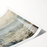 Abstract landscape wall art print showcasing vibrant colors and fluid shapes, ideal for modern home decor. Rolled and ready for framing, adds a creative touch to any room.