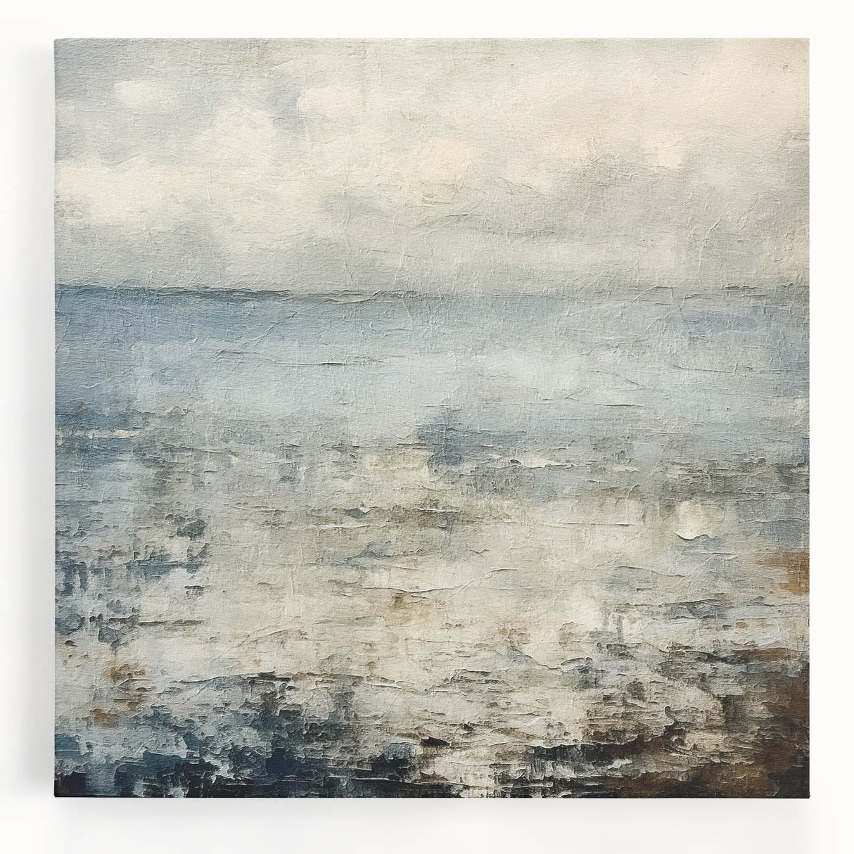 Contemporary Landscape Print - Soft Misty Waters Abstract Wall Art