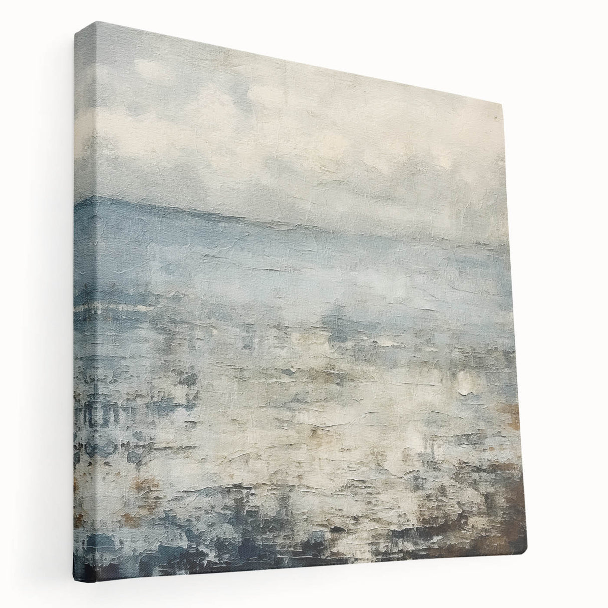 Contemporary Landscape Print - Soft Misty Waters Abstract Wall Art
