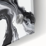 Minimalist Abstract Wall Art – Black and White Flowing Motion