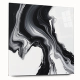 Minimalist Abstract Wall Art – Black and White Flowing Motion