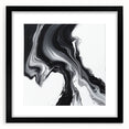 Minimalist Abstract Wall Art – Black and White Flowing Motion