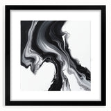 Minimalist Abstract Wall Art – Black and White Flowing Motion