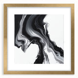 Minimalist Abstract Wall Art – Black and White Flowing Motion