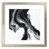 Minimalist Abstract Wall Art – Black and White Flowing Motion