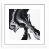 Minimalist Abstract Wall Art – Black and White Flowing Motion