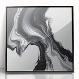 Minimalist Abstract Wall Art – Black and White Flowing Motion