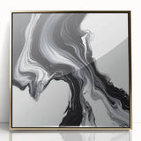 Minimalist Abstract Wall Art – Black and White Flowing Motion