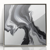 Minimalist Abstract Wall Art – Black and White Flowing Motion