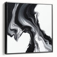 Minimalist Abstract Wall Art – Black and White Flowing Motion