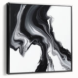 Minimalist Abstract Wall Art – Black and White Flowing Motion