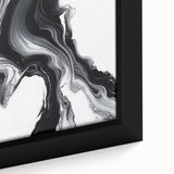 Minimalist Abstract Wall Art – Black and White Flowing Motion