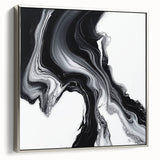Minimalist Abstract Wall Art – Black and White Flowing Motion