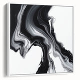 Minimalist Abstract Wall Art – Black and White Flowing Motion