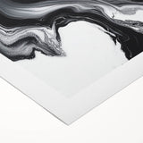 Minimalist Abstract Wall Art – Black and White Flowing Motion
