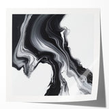 Minimalist Abstract Wall Art – Black and White Flowing Motion