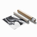 Minimalist Abstract Wall Art – Black and White Flowing Motion