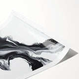 Minimalist Abstract Wall Art – Black and White Flowing Motion