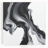 Minimalist Abstract Wall Art – Black and White Flowing Motion