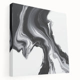 Minimalist Abstract Wall Art – Black and White Flowing Motion