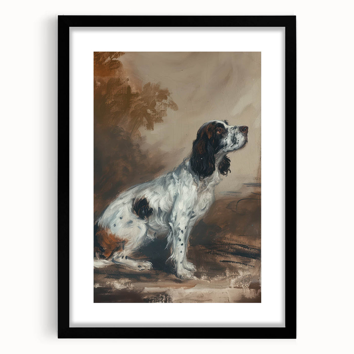 Framed black animal art print showcasing intricate wildlife silhouettes against a white background, ideal for modern home decor and nature enthusiasts.