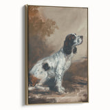 Framed canvas artwork showcasing a vibrant animal design with gold accents, displayed from a side view, ideal for enhancing modern home decor.