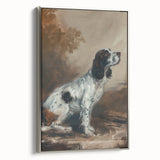 Framed canvas artwork showcasing a sleek silver border with a vibrant animal design, perfect for adding a modern touch to home decor, displayed from a side view.