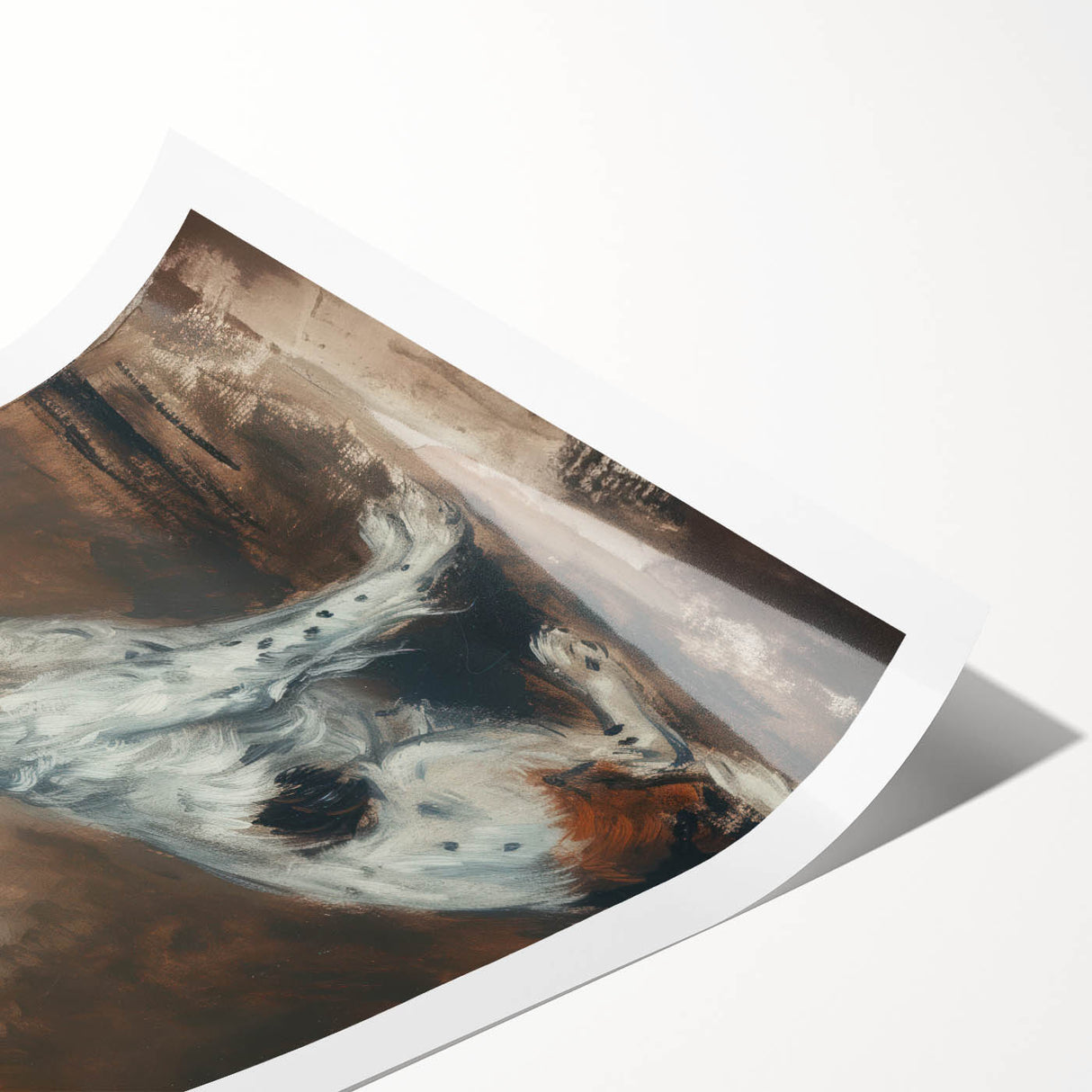 Rolled canvas print showcasing a vibrant animal design, featuring intricate details and rich colors, securely packaged in a protective cardboard tube for safe shipping.