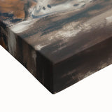 Close-up of a vibrant, textured stretched canvas featuring a colorful animal design, showcasing intricate details and bold patterns, ideal for enhancing home decor.