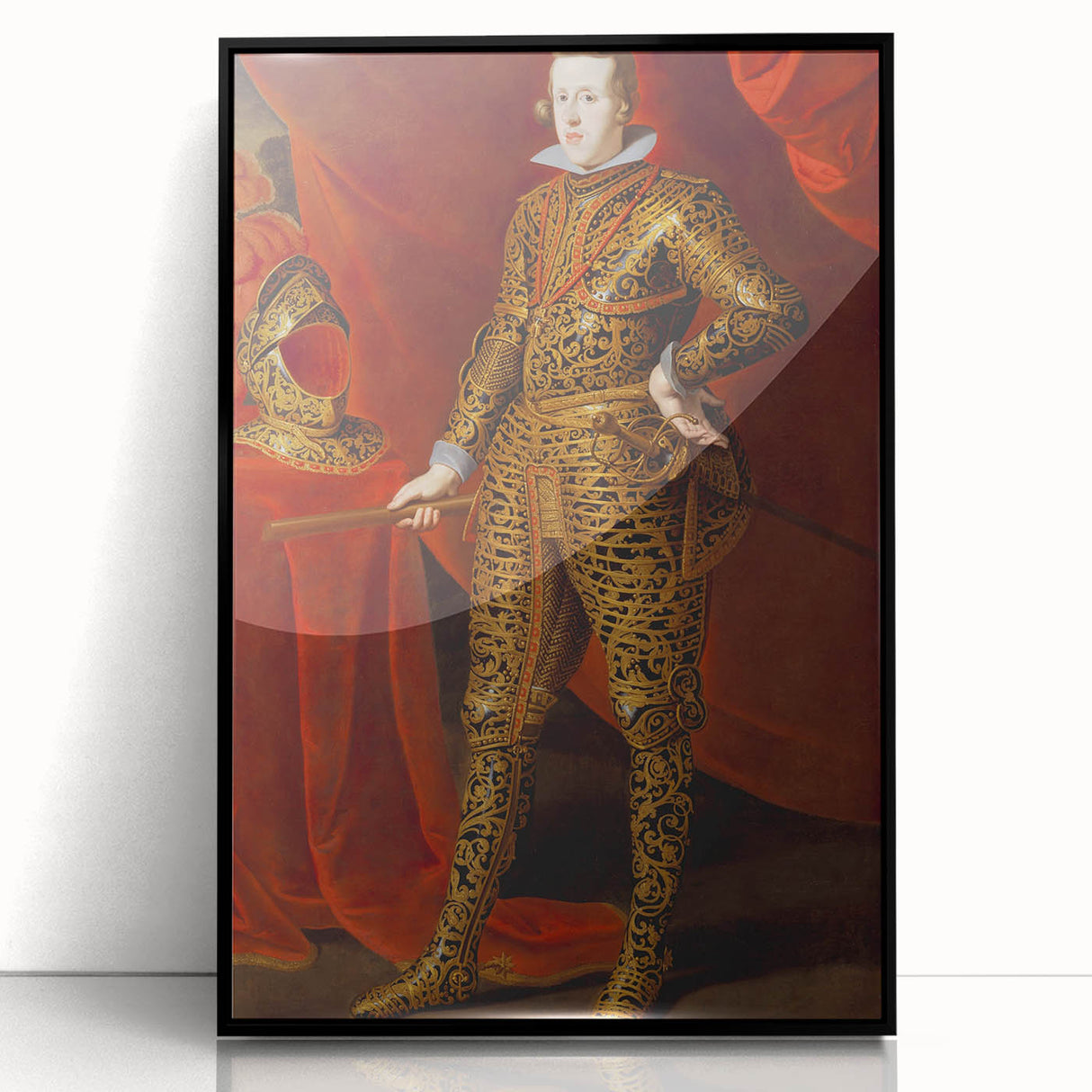Baroque Art - Regal Portrait with Intricate Gold Detailing