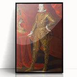 Baroque Art - Regal Portrait with Intricate Gold Detailing