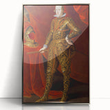 Baroque Art - Regal Portrait with Intricate Gold Detailing