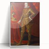 Baroque Art - Regal Portrait with Intricate Gold Detailing