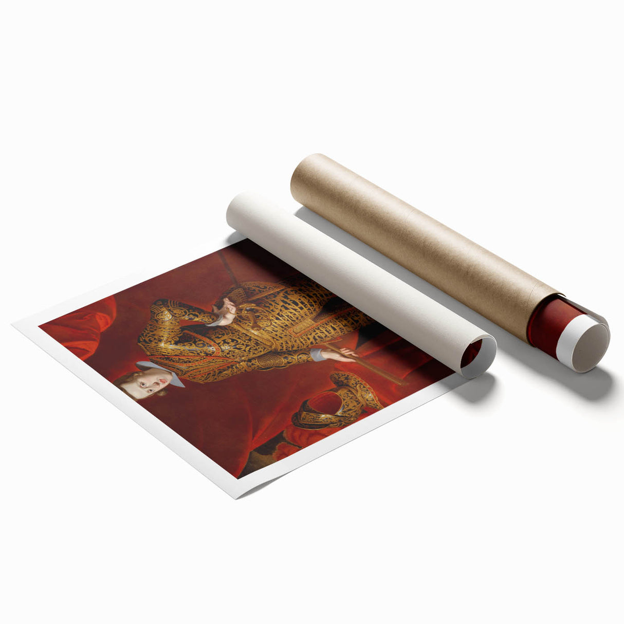 Baroque Art - Regal Portrait with Intricate Gold Detailing